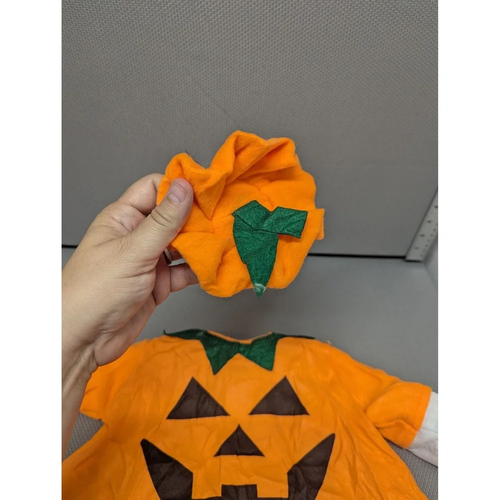 Halloween Pumpkin Porch Goose Costume Jack-O-Lantern Tunic and Hat Set Orange